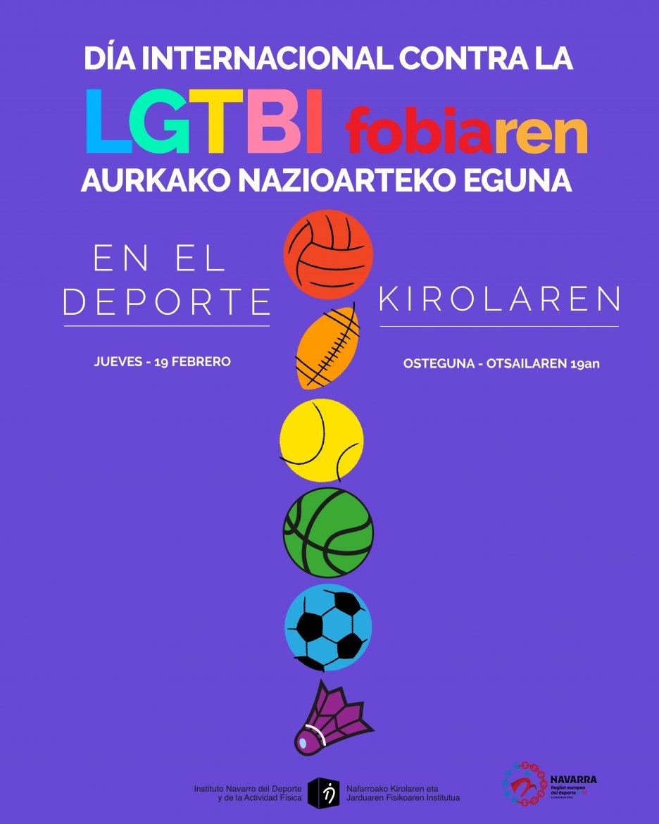 El INDAF se suma al D&iacute;a Internacional contra la LGTBI fobia en el deporte con una acci&oacute;n de visibilizaci&oacute;n junto al tejido deportivo navarro